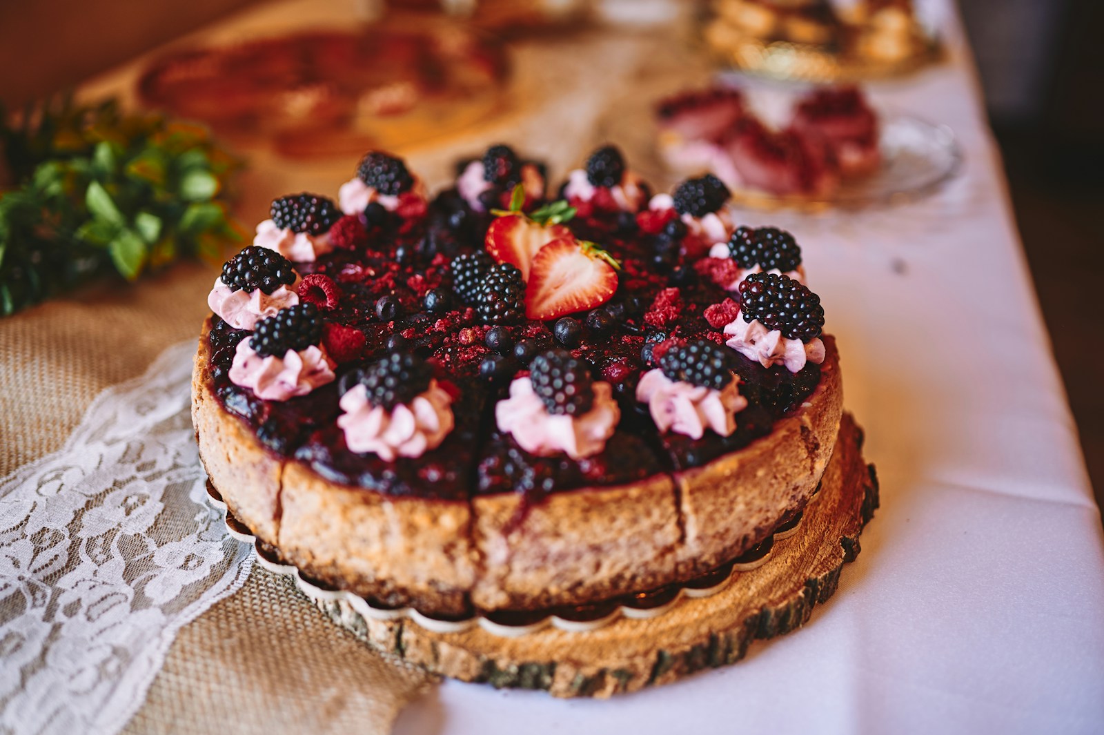 Pinon Pantry LLC Best Homemade Dark Sweet Cherry And Triple Berry Jam Topped Cheesecake Recipes